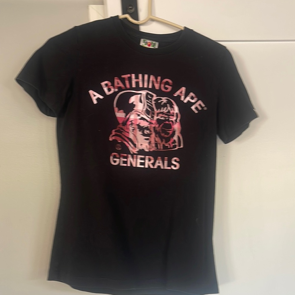 Bape size small t shirt with a bathing ape generals